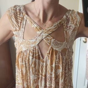 Free people shirt top xs cream tan nwot
